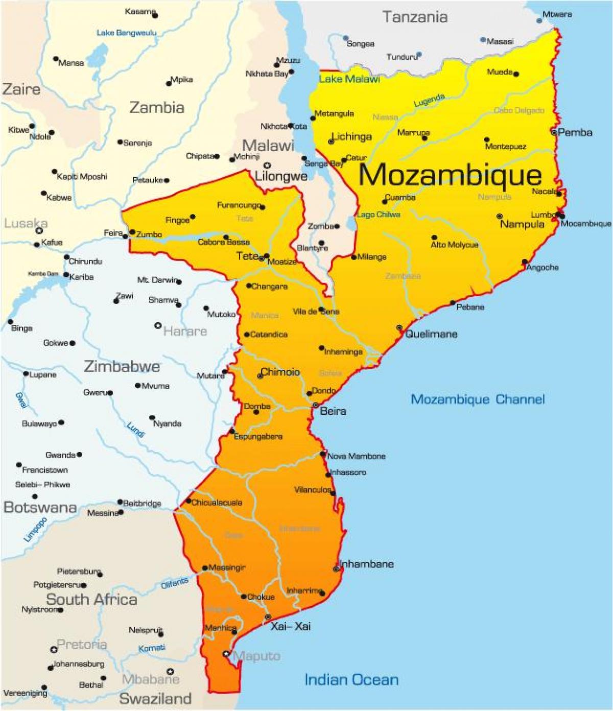 نقشه از موزامبیک