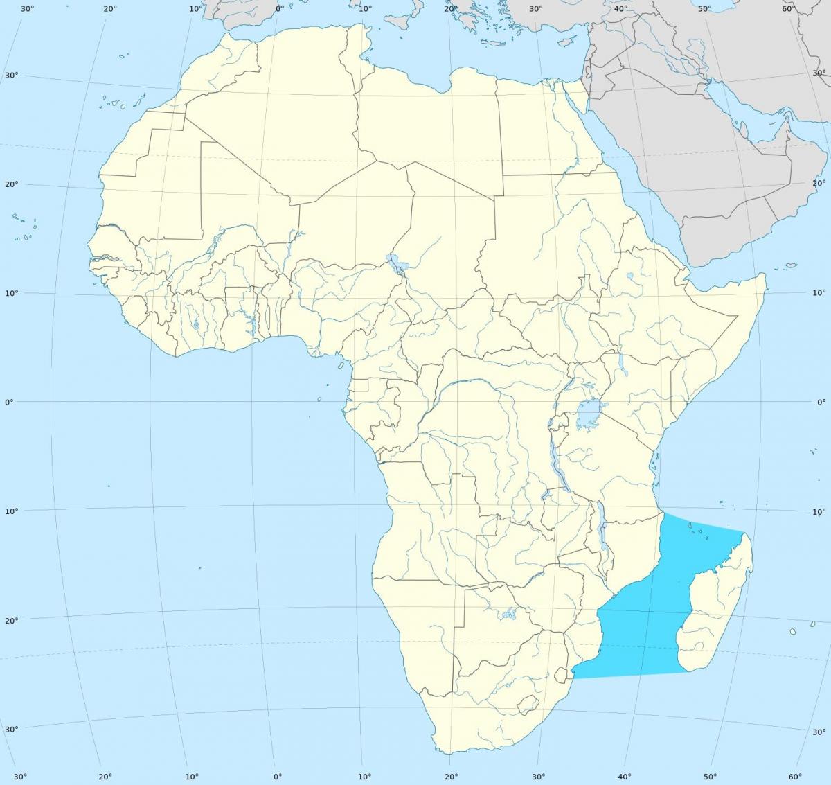 کانال موزامبیک آفریقا نقشه