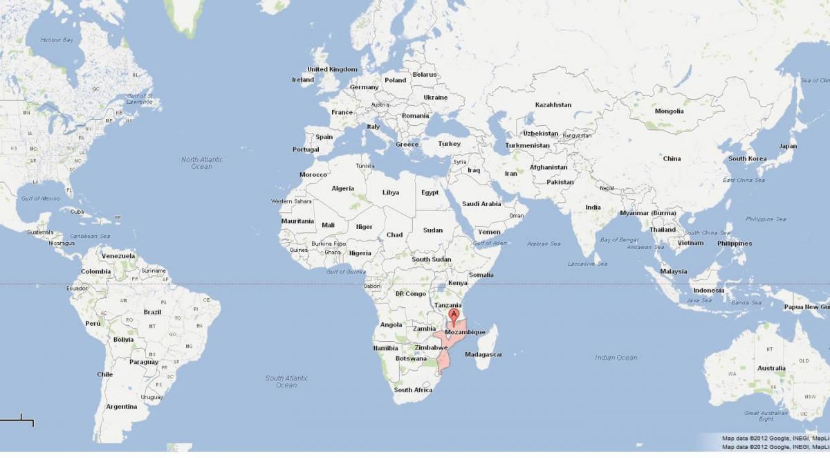 موزامبیک در نقشه جهان